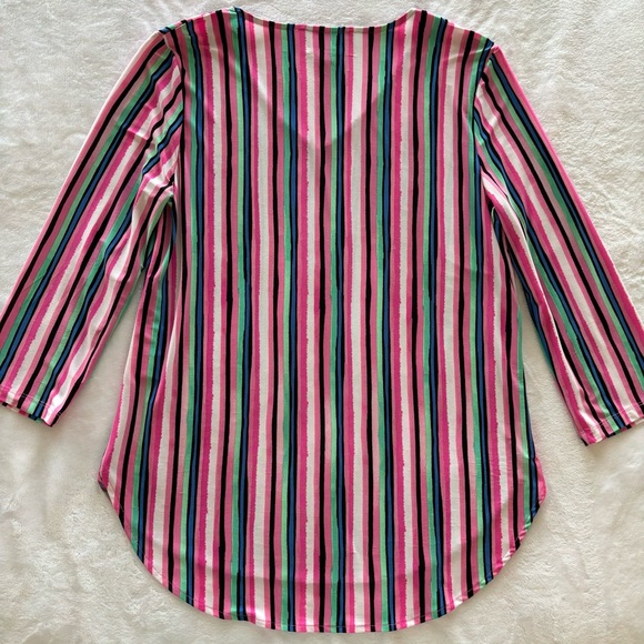Pappagallo Striped V-Neck Tunic Top--EUC--Sz M - Picture 13 of 16